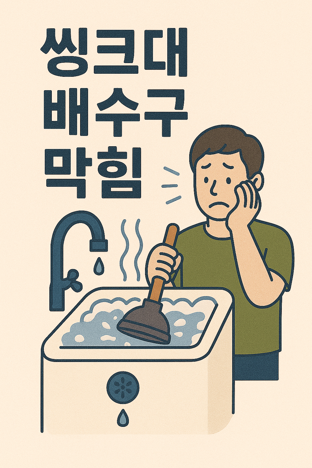 씽크대 배수관 막힘 증상관련 이미지