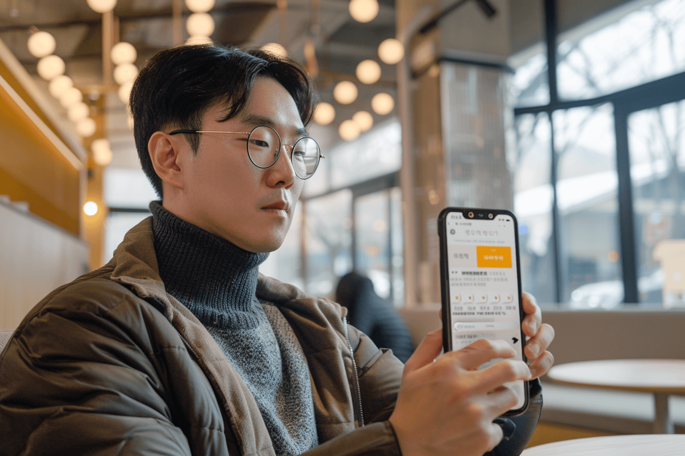 핸드폰을-확인하는-남성