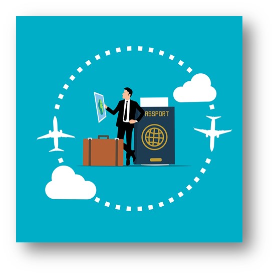 해외로 나가기 전에 필요한 앱들을 설치하면서 준비하는 남자의 모습