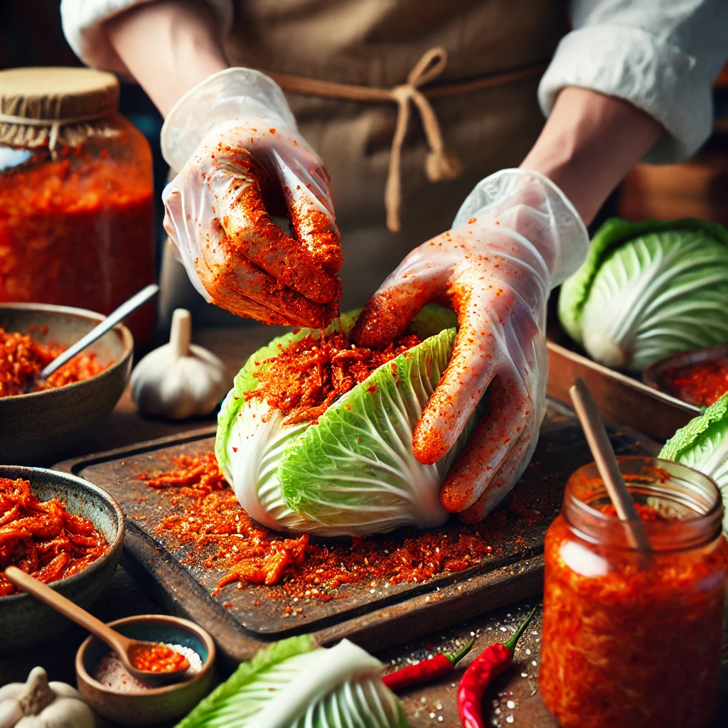 김치 담그는 모습