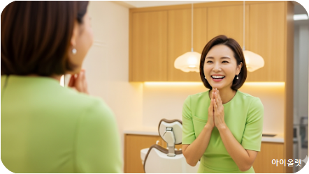 잇몸 건강을 지키는 50대 여성의 미소