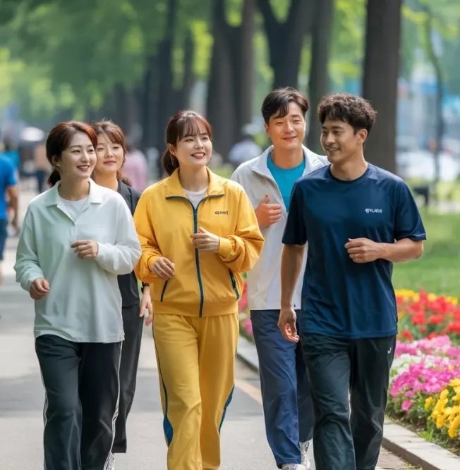 걷기 운동중인 사람들