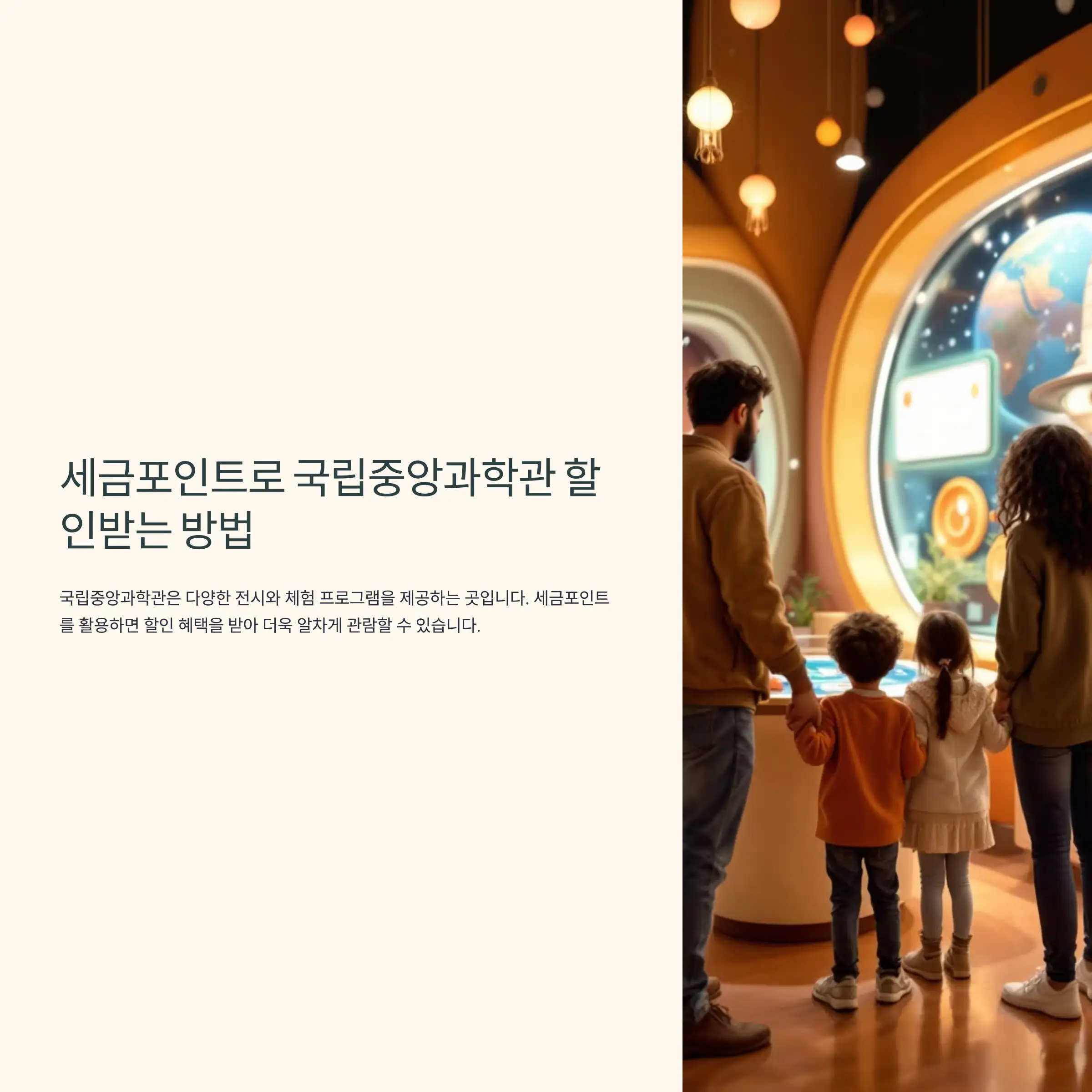 세금포인트로 국립중앙과학관 할인받는 방법 손택스 앱