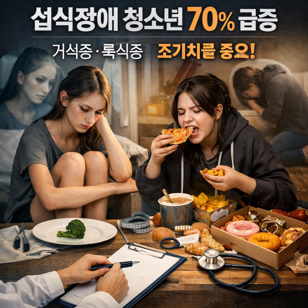 섭식장애 청소년 70% 급증 (거식증, 폭식증, 조기치료)