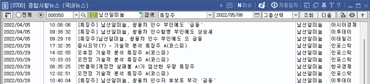 남선알미늄 뉴스