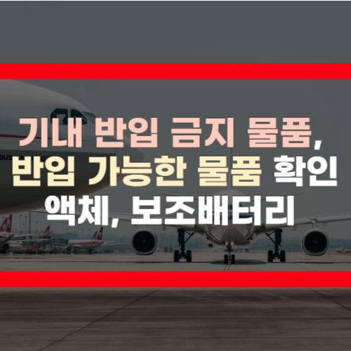 기내 반입 금지 물품