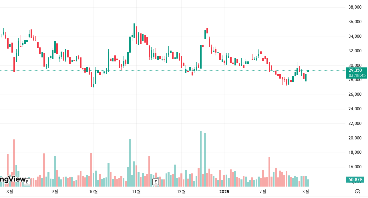 메지온 일간 차트