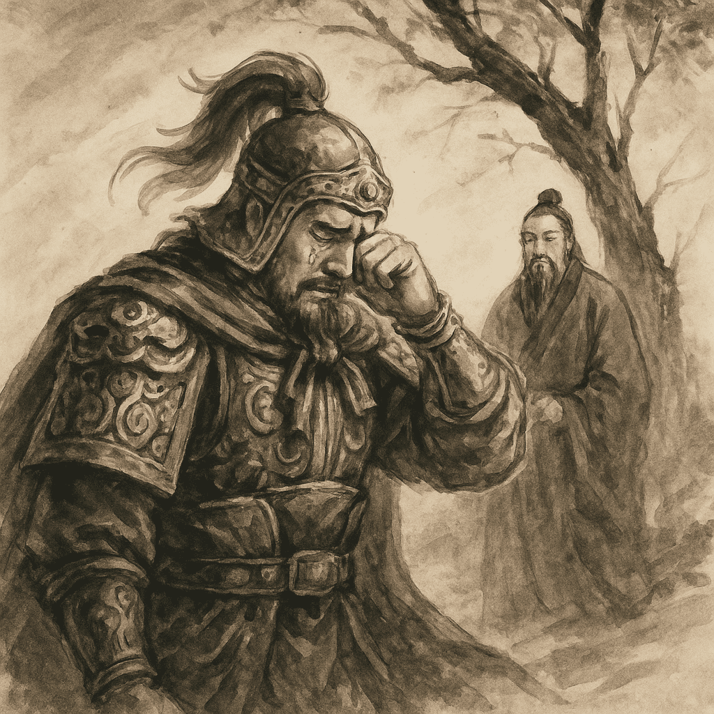 눈물을 닦는 유비