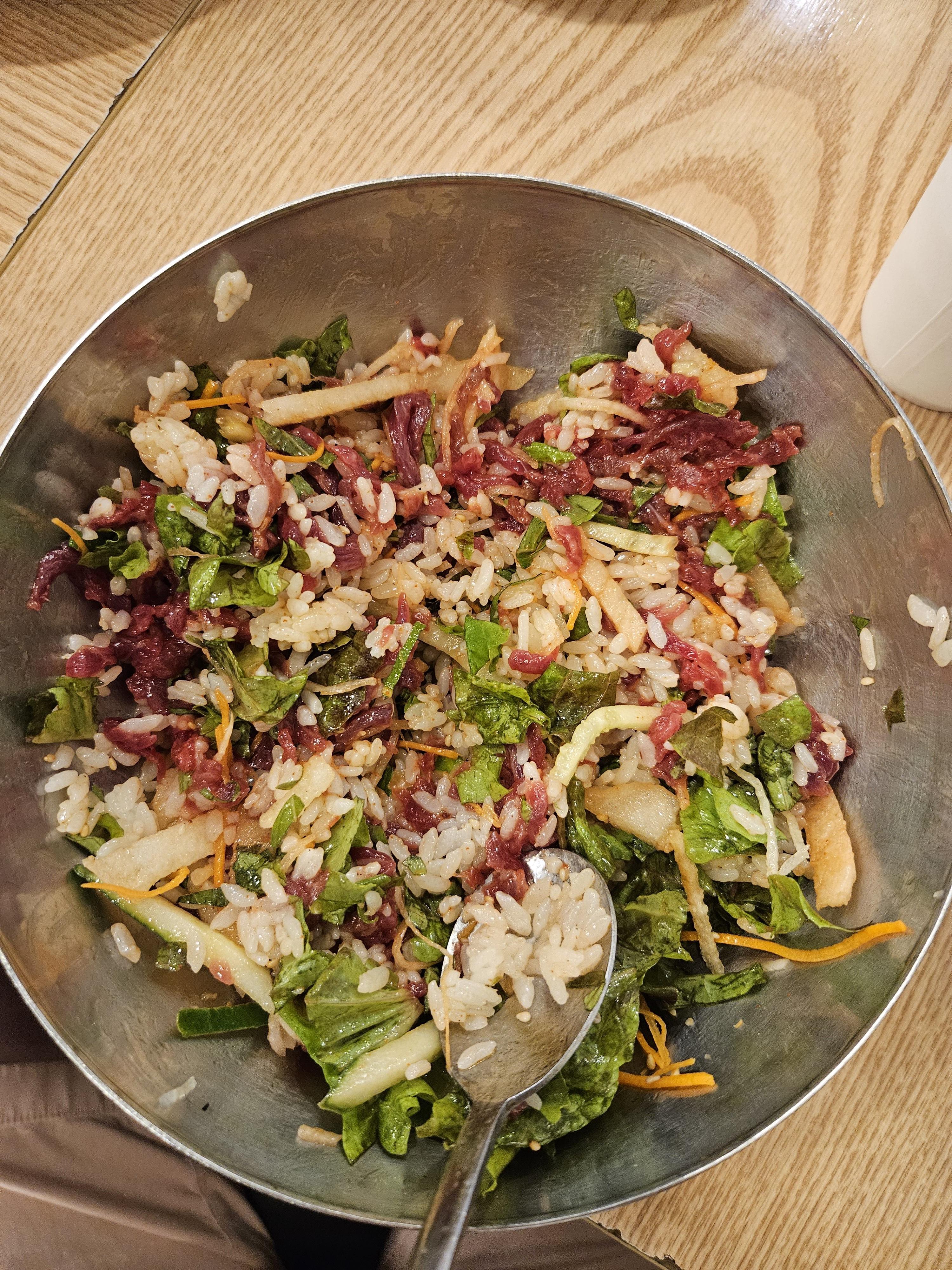 광장시장 창신육회 육회 비빔밥 비빈후