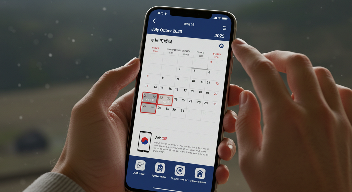스마트폰 화면에 표시된 서울 민생회복 소비쿠폰 접수 기간 및 신청 아이콘