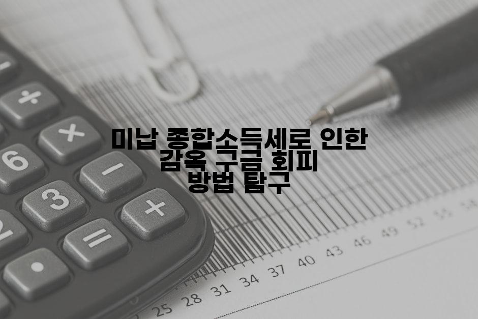 미납 종합소득세로 인한 감옥 구금 회피 방법 탐구