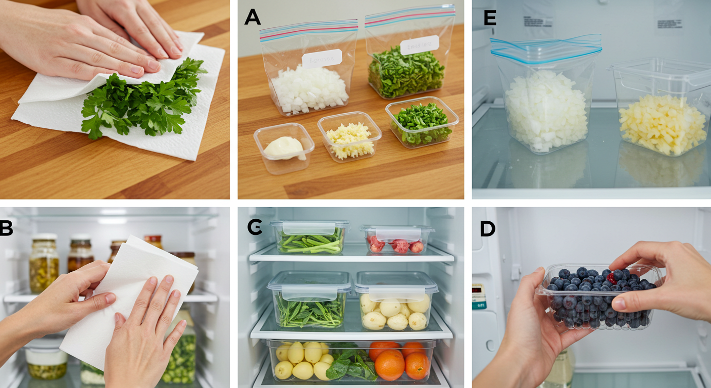 물기 제거: 대부분의 식재료