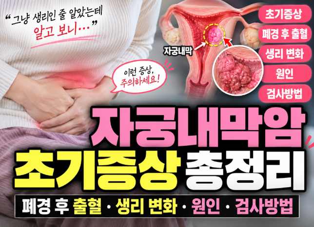 자궁내막암 초기증상|폐경 후 출혈·생리 변화·원인·검사방법