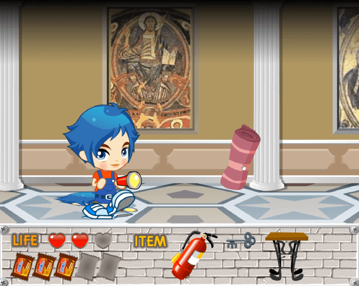 슈의-오예스-플래시게임-플레이-주인공이-카펫을-획득하는-화면