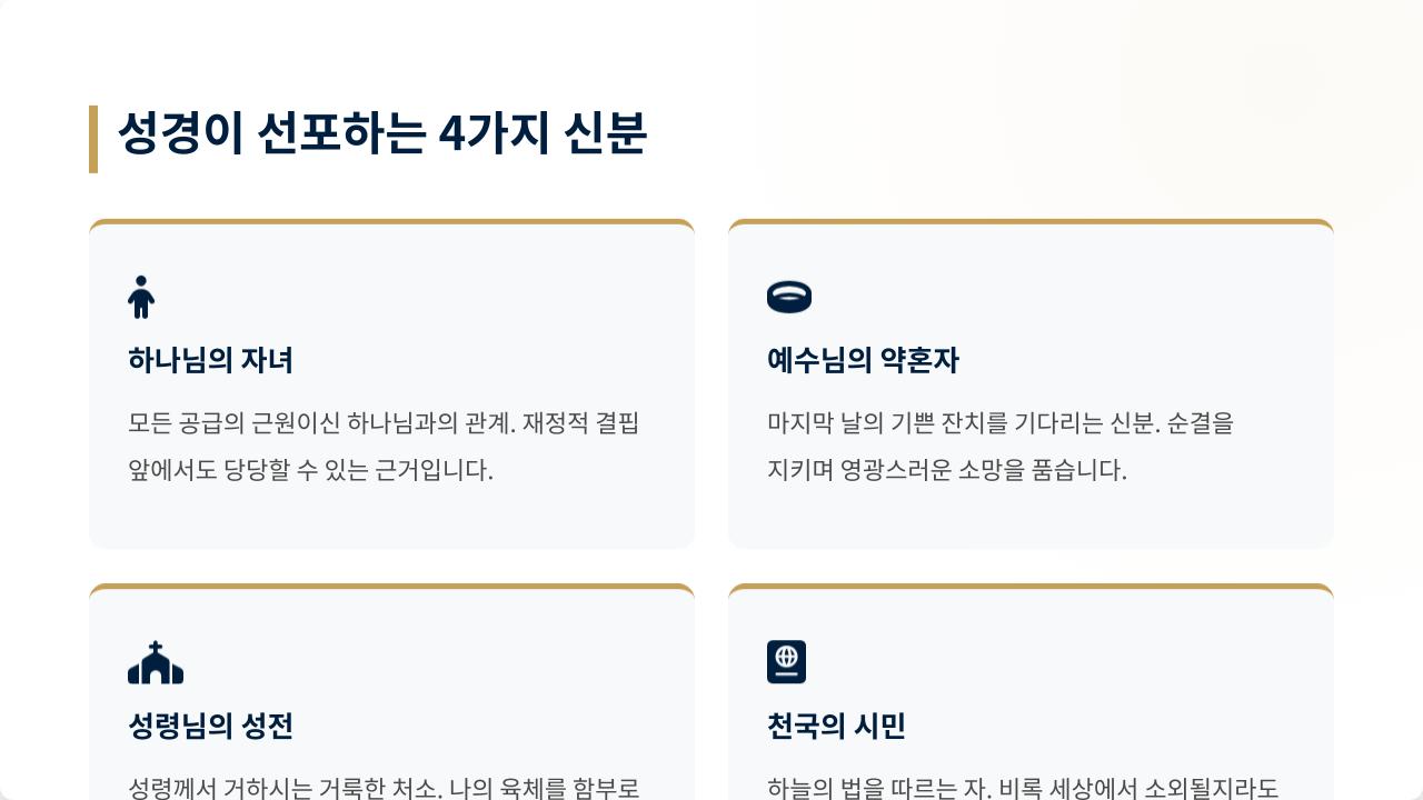 그리스도인의 신분 4가지