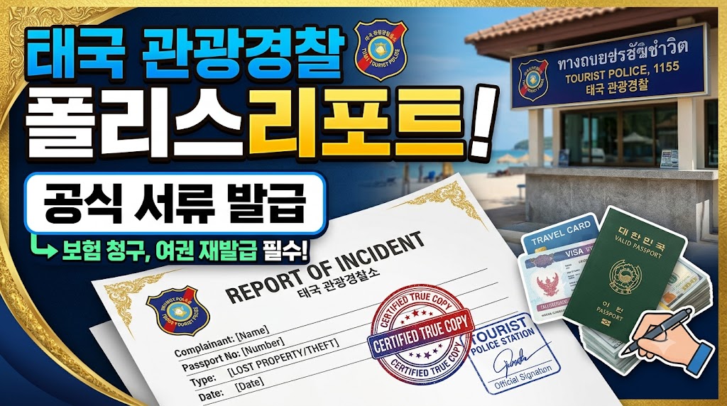 태국 관광경찰소 매뉴얼 및 폴리스리포트 서류