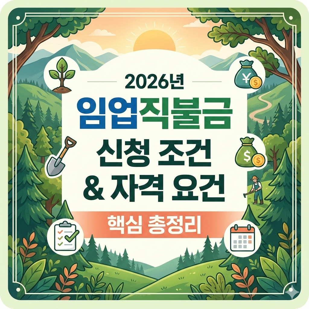 2026년 임업직불금 신청 조건 및 자격 요건 종사 일수 기준 안내
