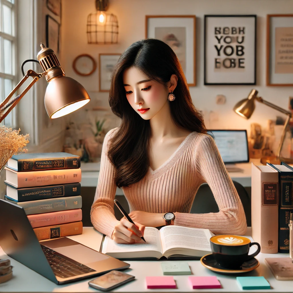 취업을 위한 자격증 준비를 하는 대학생