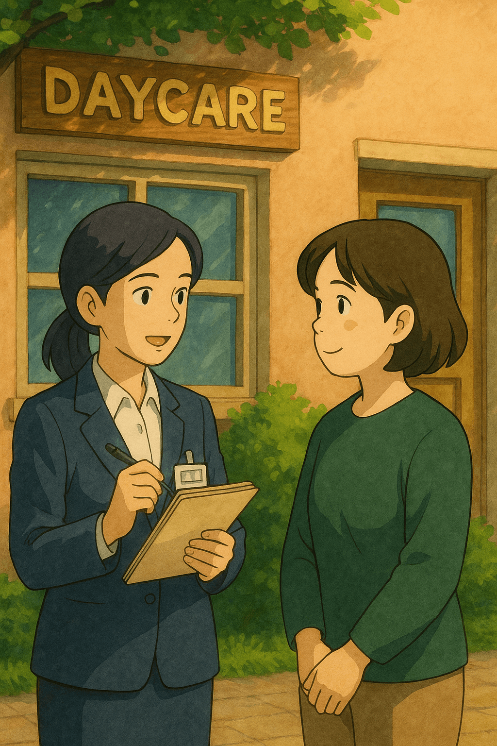 어린이집을 점검하러 온 관계기관 행정관