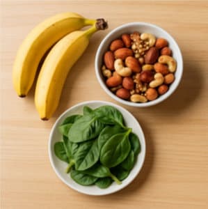 몸이 춥고 으슬으슬 할 때 음식 - 바나나&amp;#44; 견과류&amp;#44; 시금치