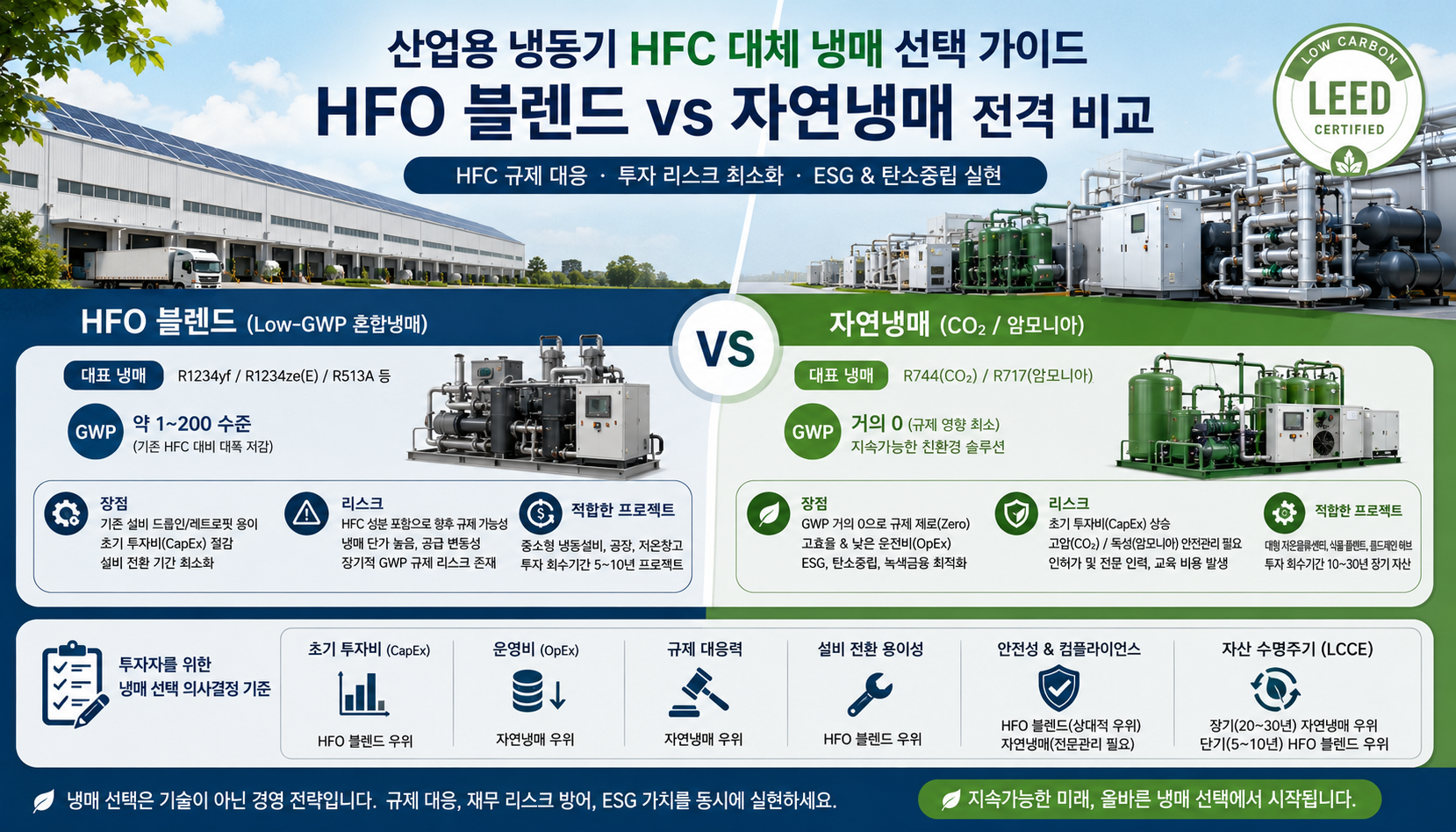 HFO 블렌드 vs 자연냉매 전격 비교