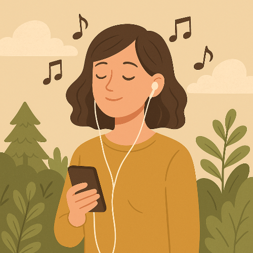 음악이 주는 심리적 치유에 대한 일러스트 이미지