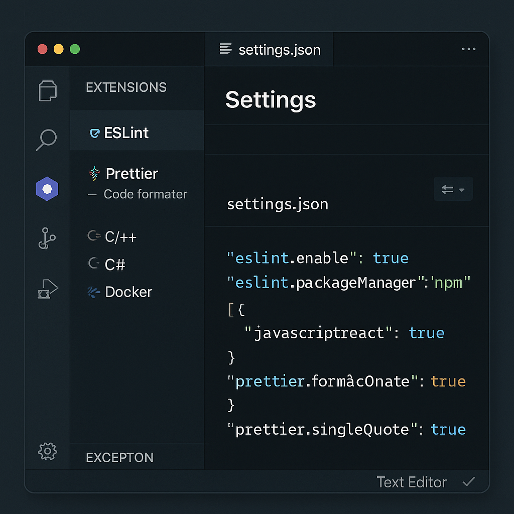 VS Code 설정 화면 예시