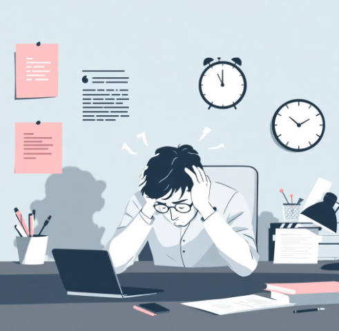 AI-Productivity Partner_Modern people suffering from repetitive tasks