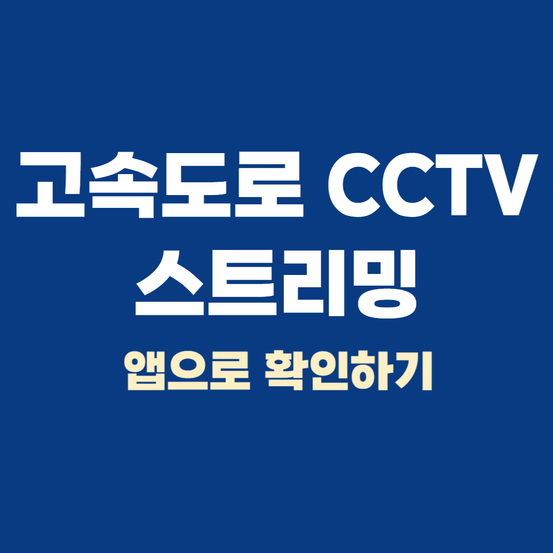 고속도로 CCTV 스트리밍 앱으로 확인하기