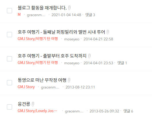 1년에 글 한 두개 적던 시절