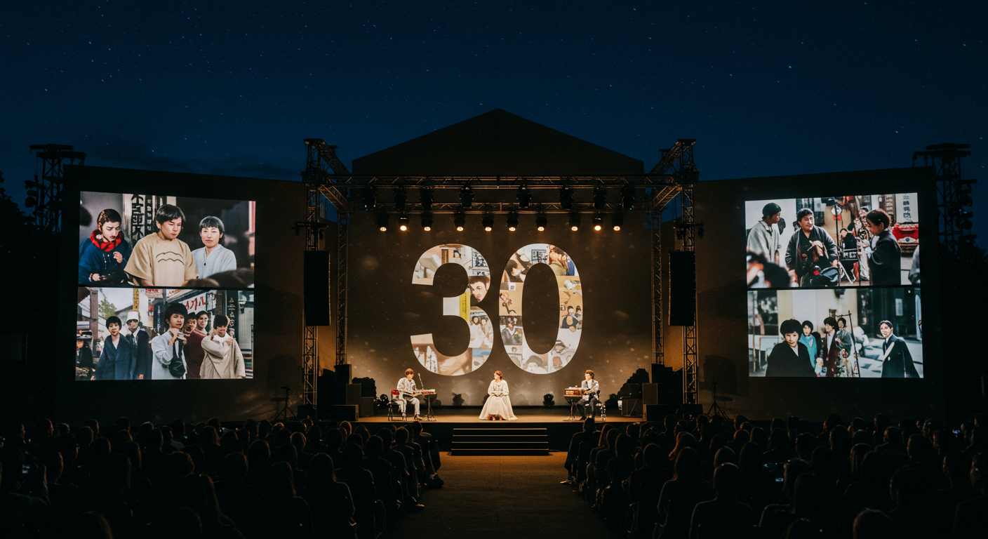 30회를 기념하는 BIFF 무대 연출 장면