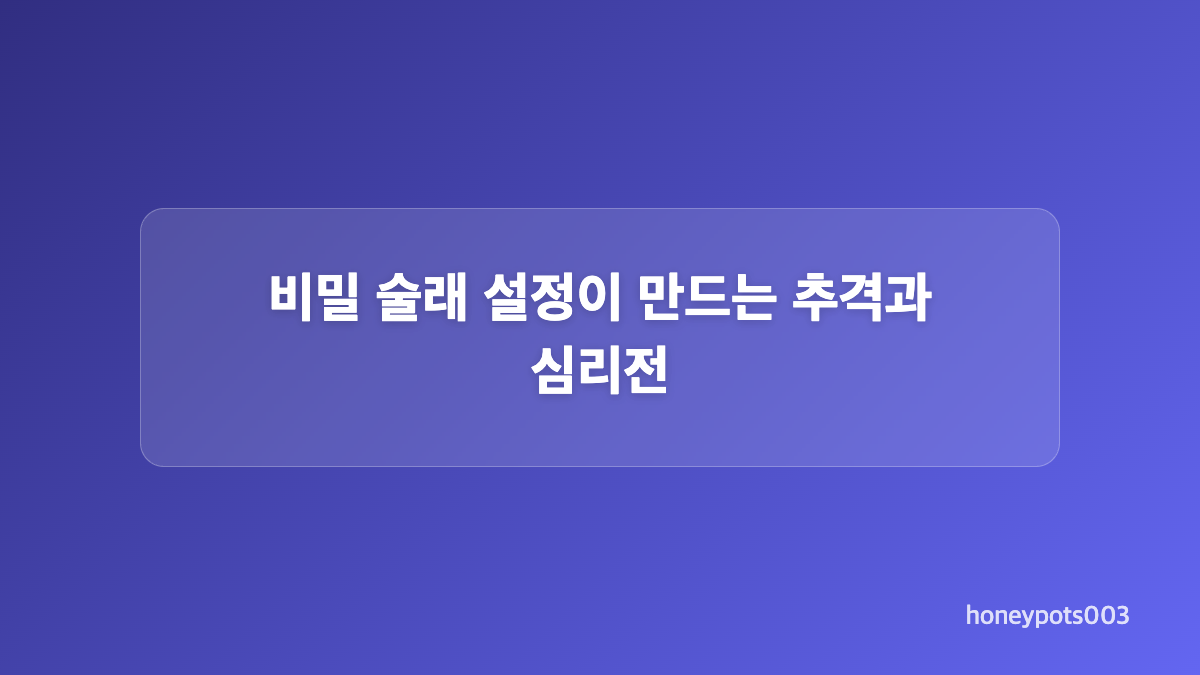 술래게임 출연진과 기본 규칙