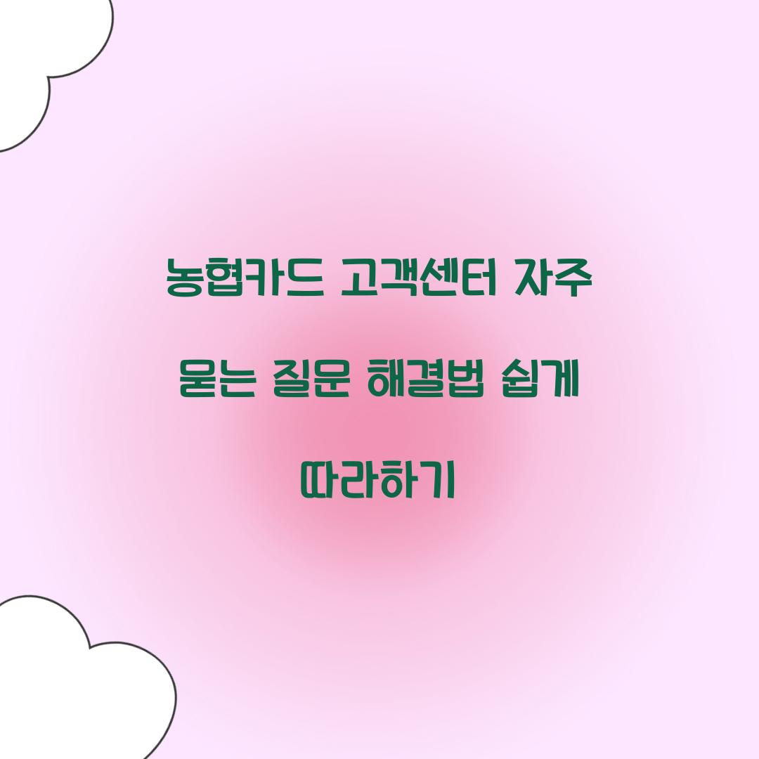 농협카드 고객센터