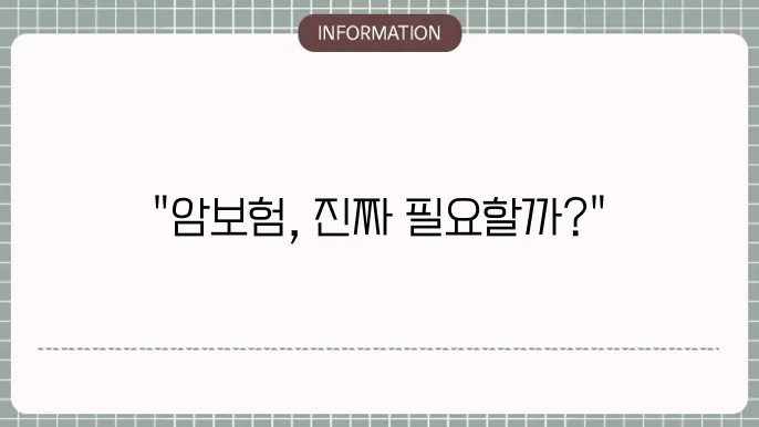 갱신형 암보험 요약 갱신형 암보험 요약