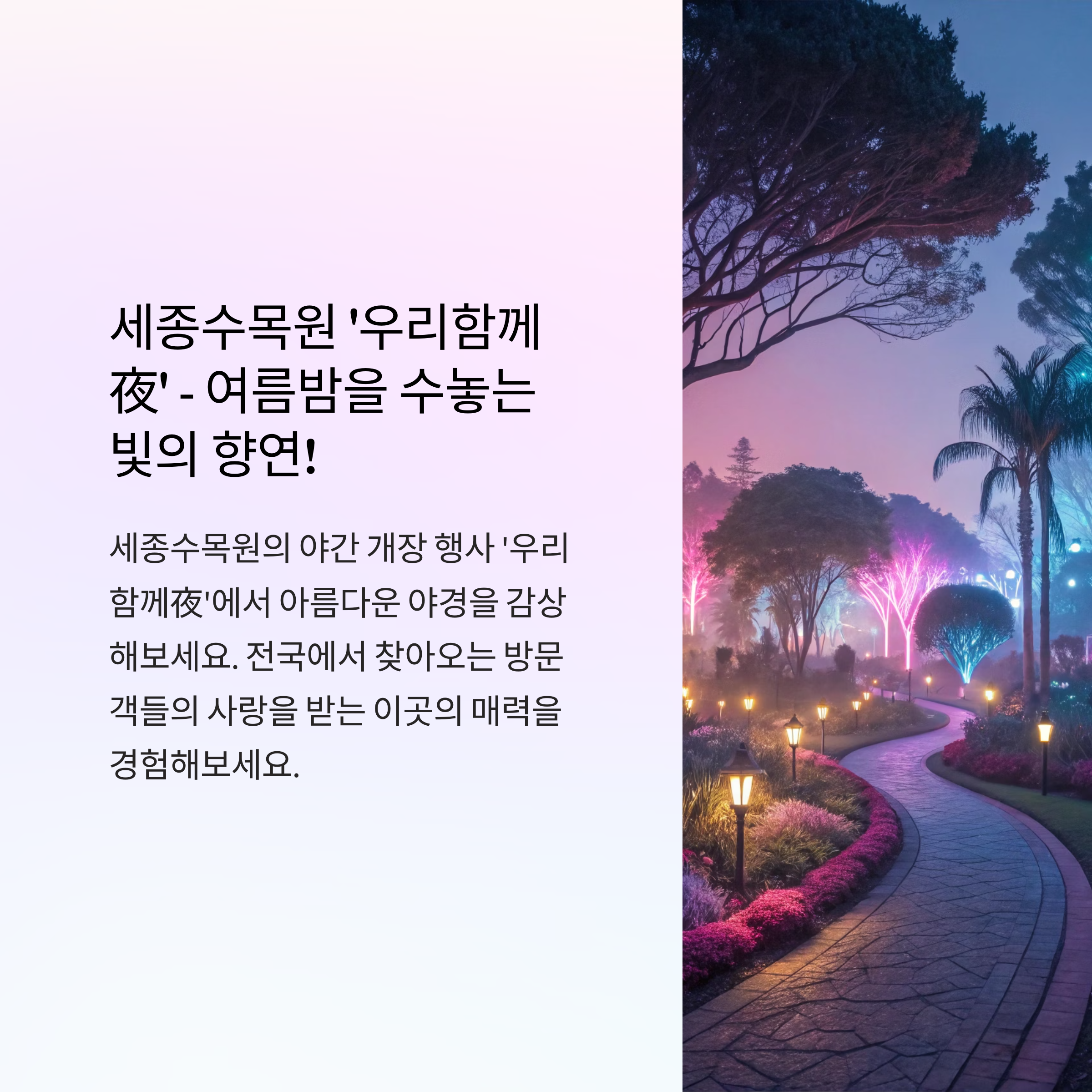 세종수목원 여름밤을 수놓는 빛의 향연!