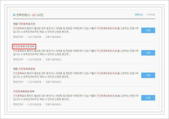 주민등록초본 인터넷발급