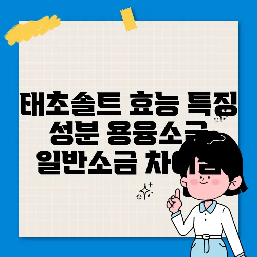 태초솔트 효능 특징 성분 용융소금 일반소금 차이점