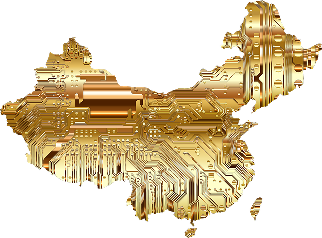 사진-반도체와 중국지도