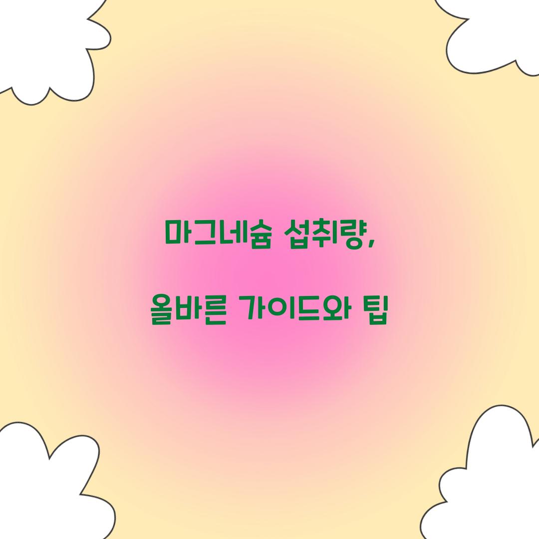 마그네슘 섭취량