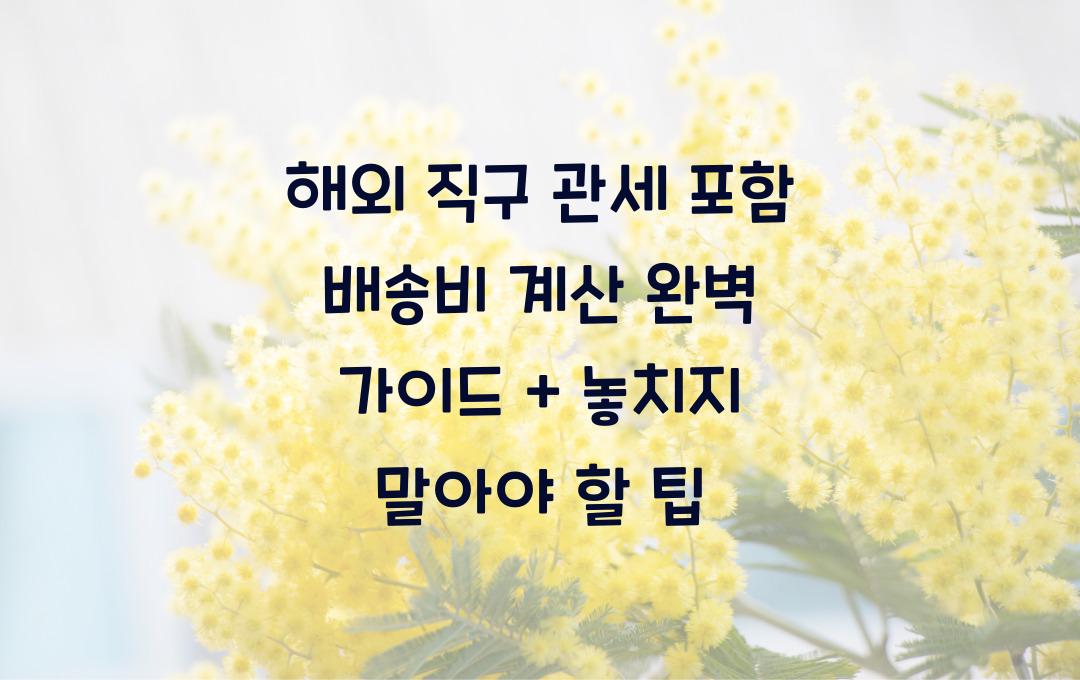해외 직구 관세 포함 배송비 계산