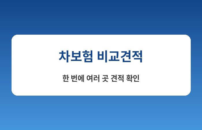 차보험 비교견적
