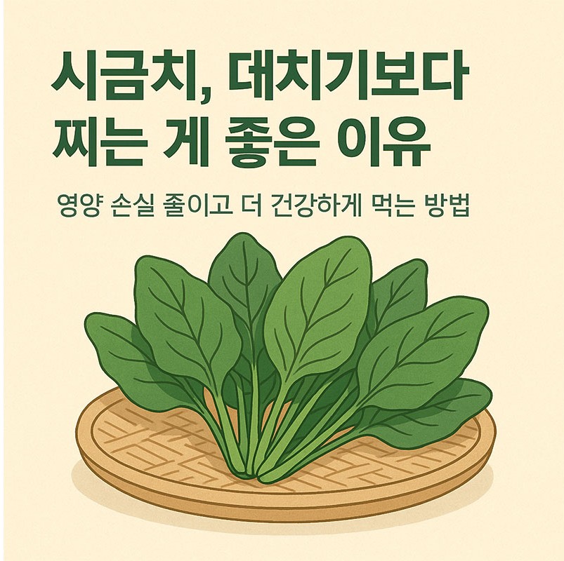 시금치, 데치기 보다 찌는게 좋은 이유