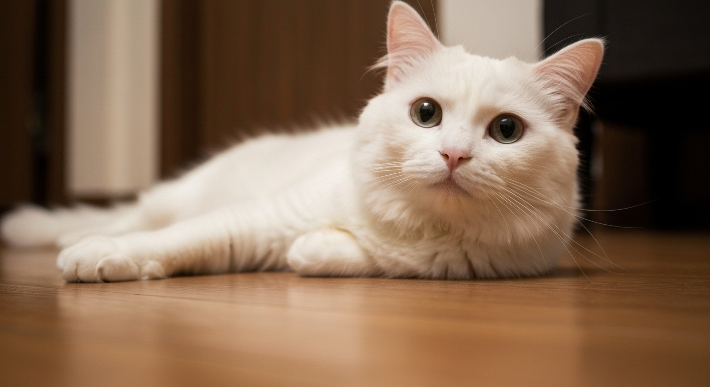 눈높이에서 찍은 고양이