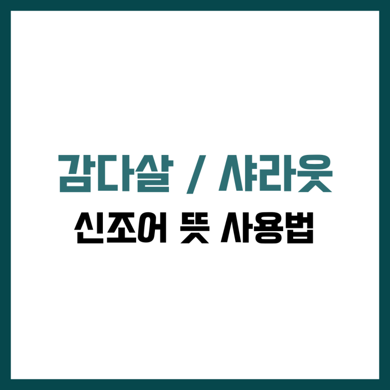 감다살 샤라웃 뜻