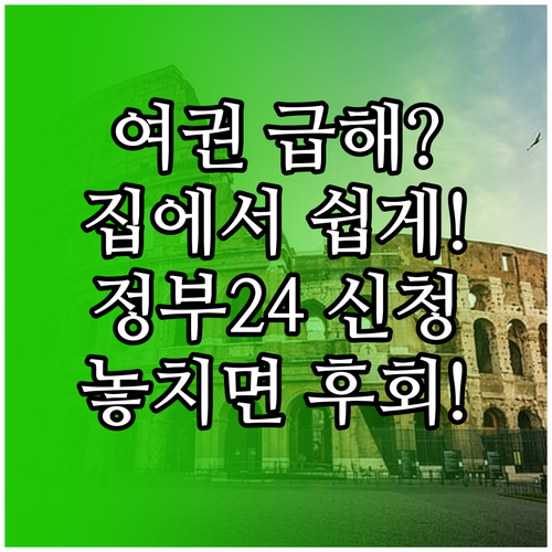 집에서 여권 재발급 정부24 신청부터..