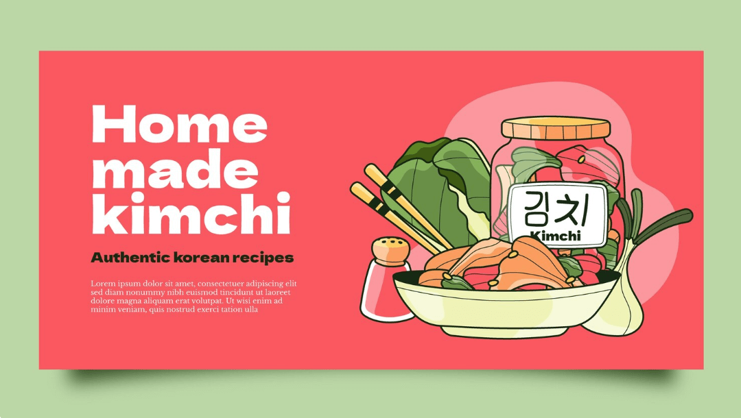 김치를 소개하는 광고 문구