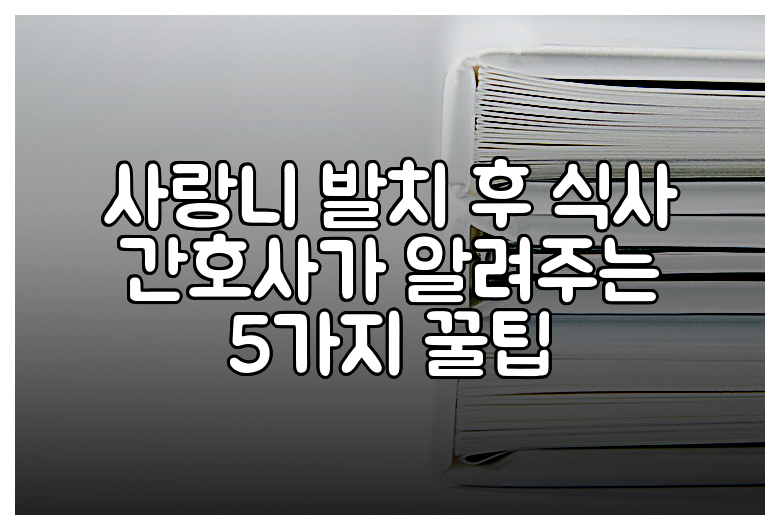 사랑니 발치 후 식사 간호사가 알려주는 5가지 꿀팁