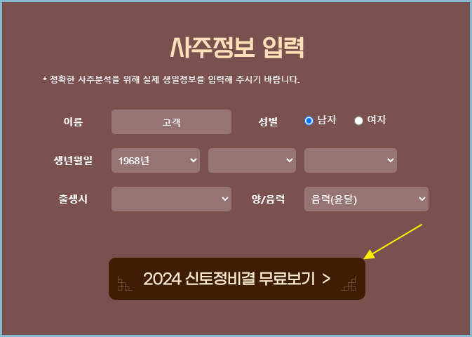 신토정비결-사주정보