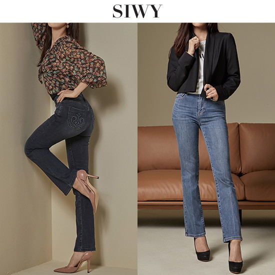 씨위 SIWY 씨위 세미 플레어 데님 팬츠 2종