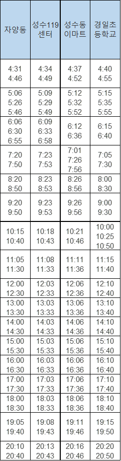 6013번 공항버스 시간표3